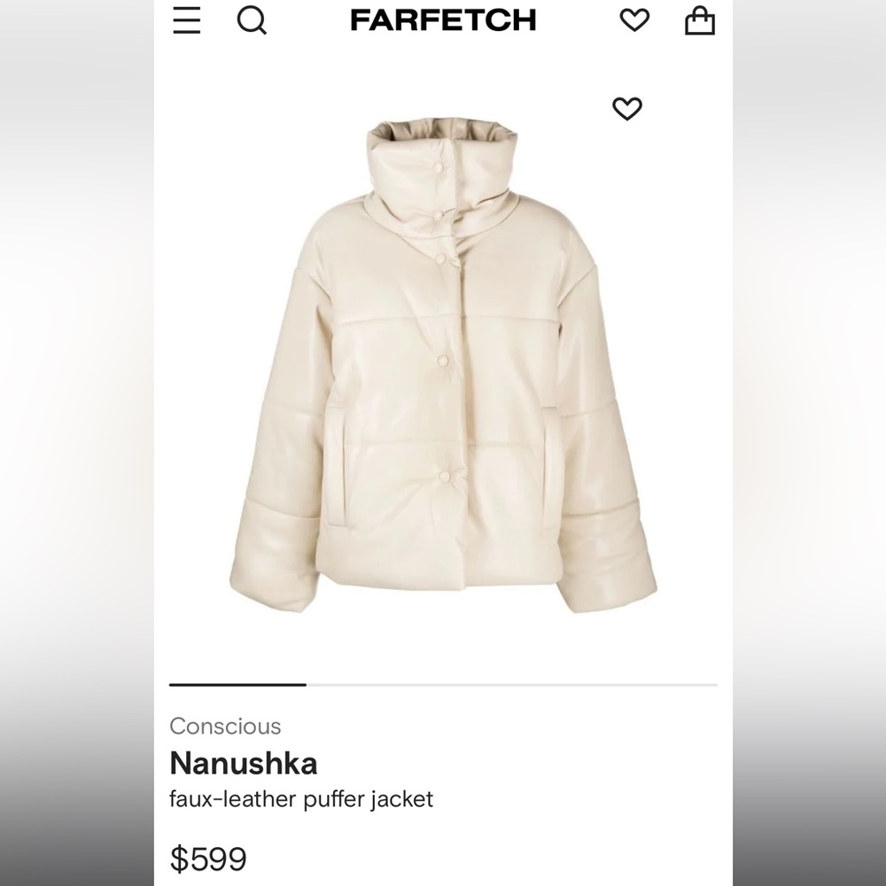 Nanushka Beige faux leather jacket